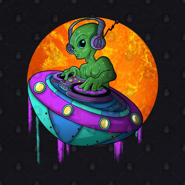 Cool Alien Music Dj by Trendy Black Sheep